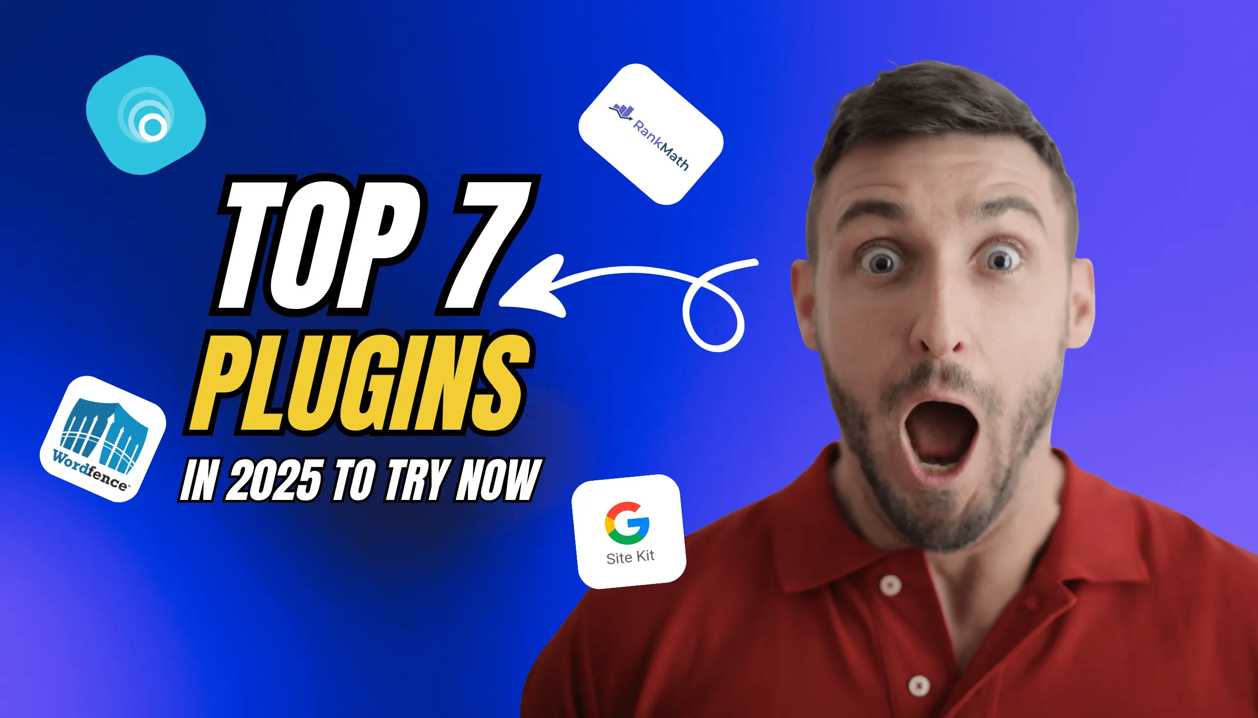 A comparison showing a messy toolbox versus a clean WordPress dashboard featuring the 7 essential WordPress plugins for 2025.