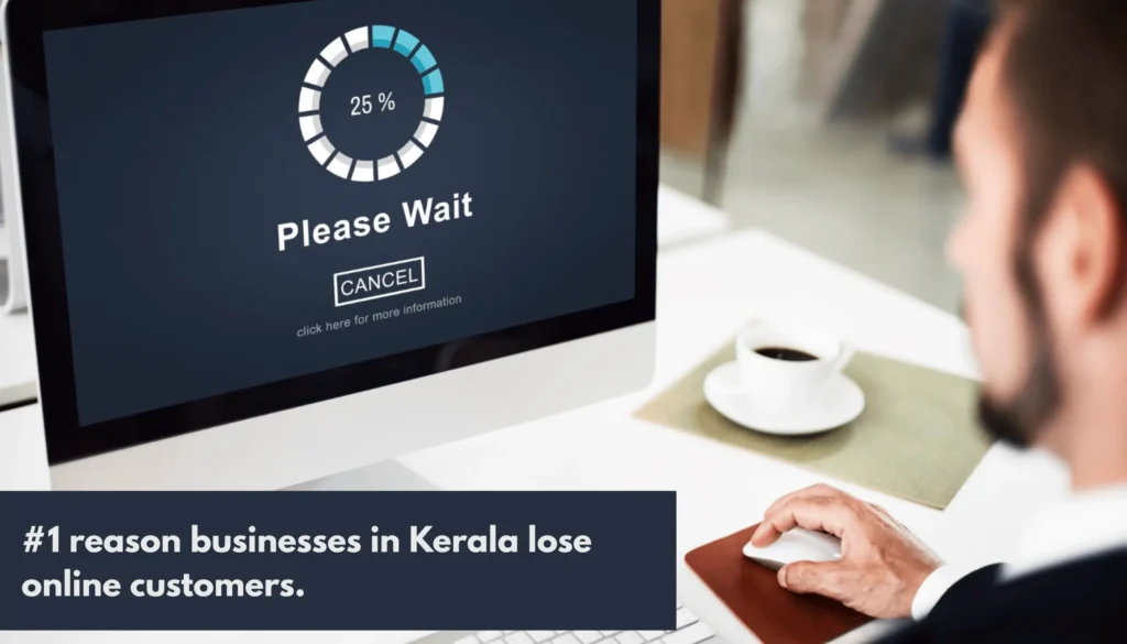 Computer screen showing a slow loading bar illustrating the need to speed up WordPress